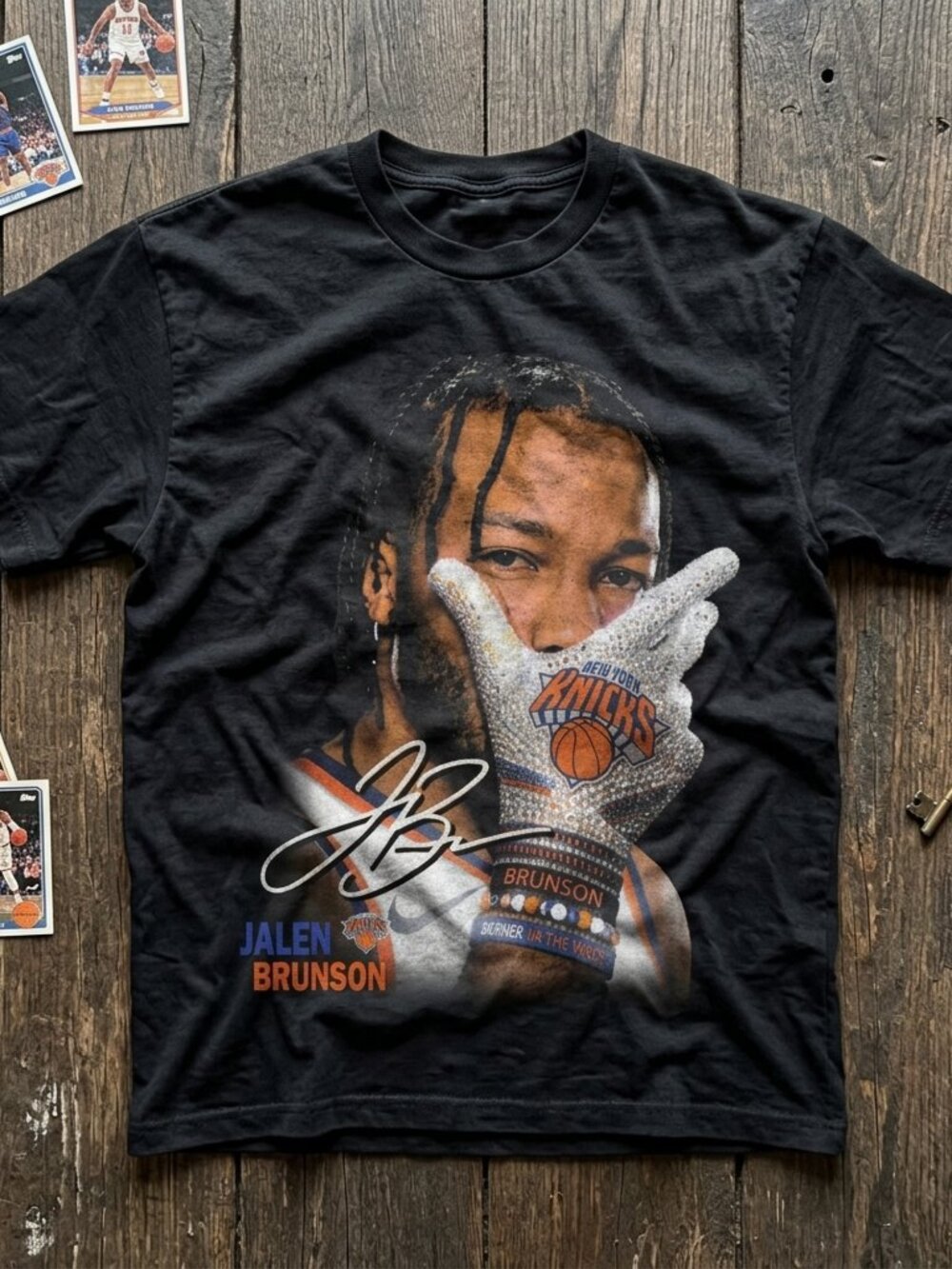 Jalen Brunson New York Knicks Vintage NBA Basketball Graphic Tee Shirt